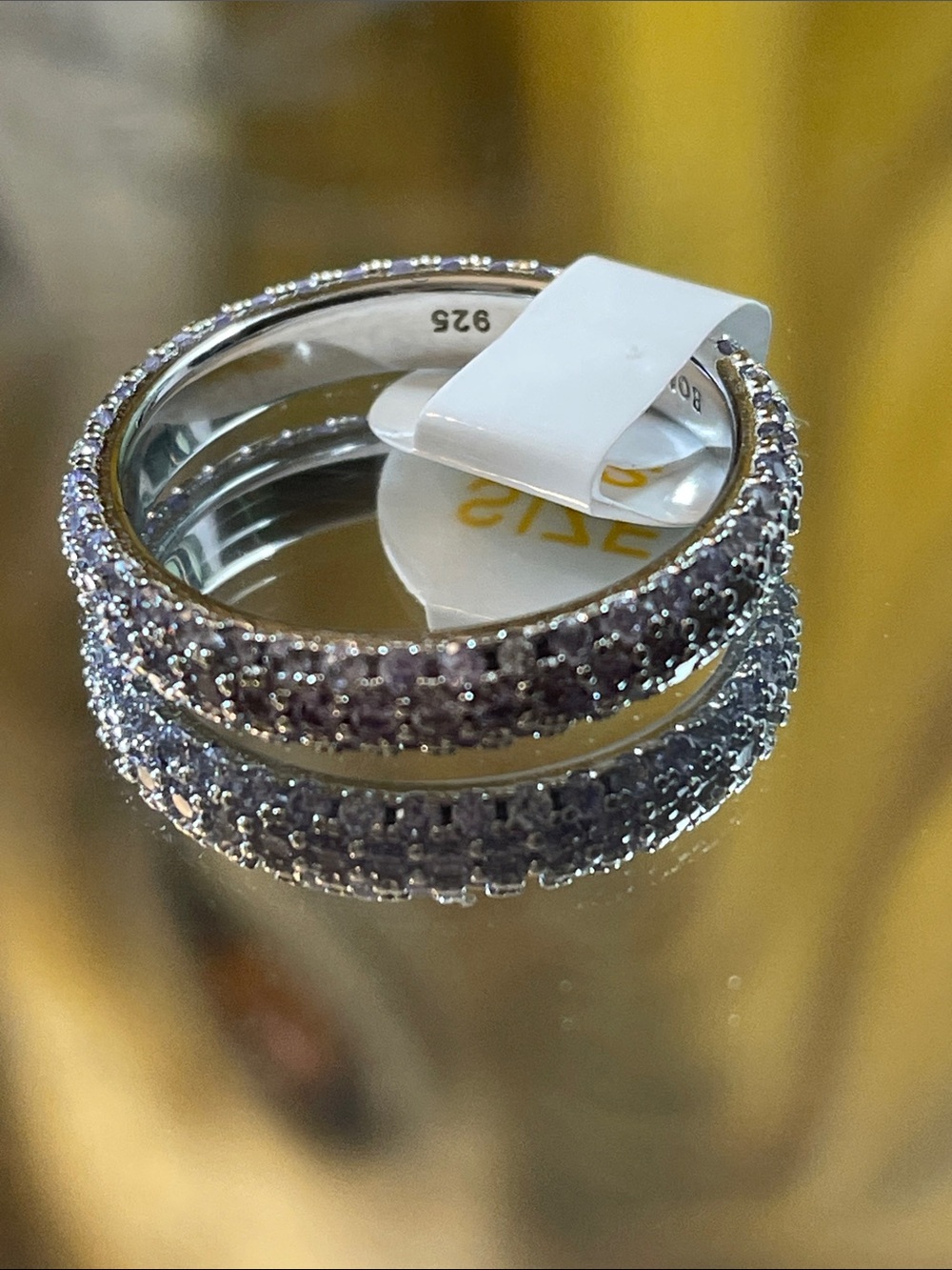 Bomb Party Lavender CZ Band 925 Solid Sterling Silver Size 7 MSRP 196.00